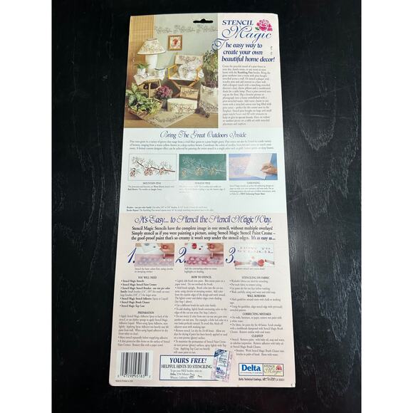 90s Vtg- Stencil Magic by Delta -Rambling Pine Cones Border No. 95183 0018 NWT - Picture 4 of 8